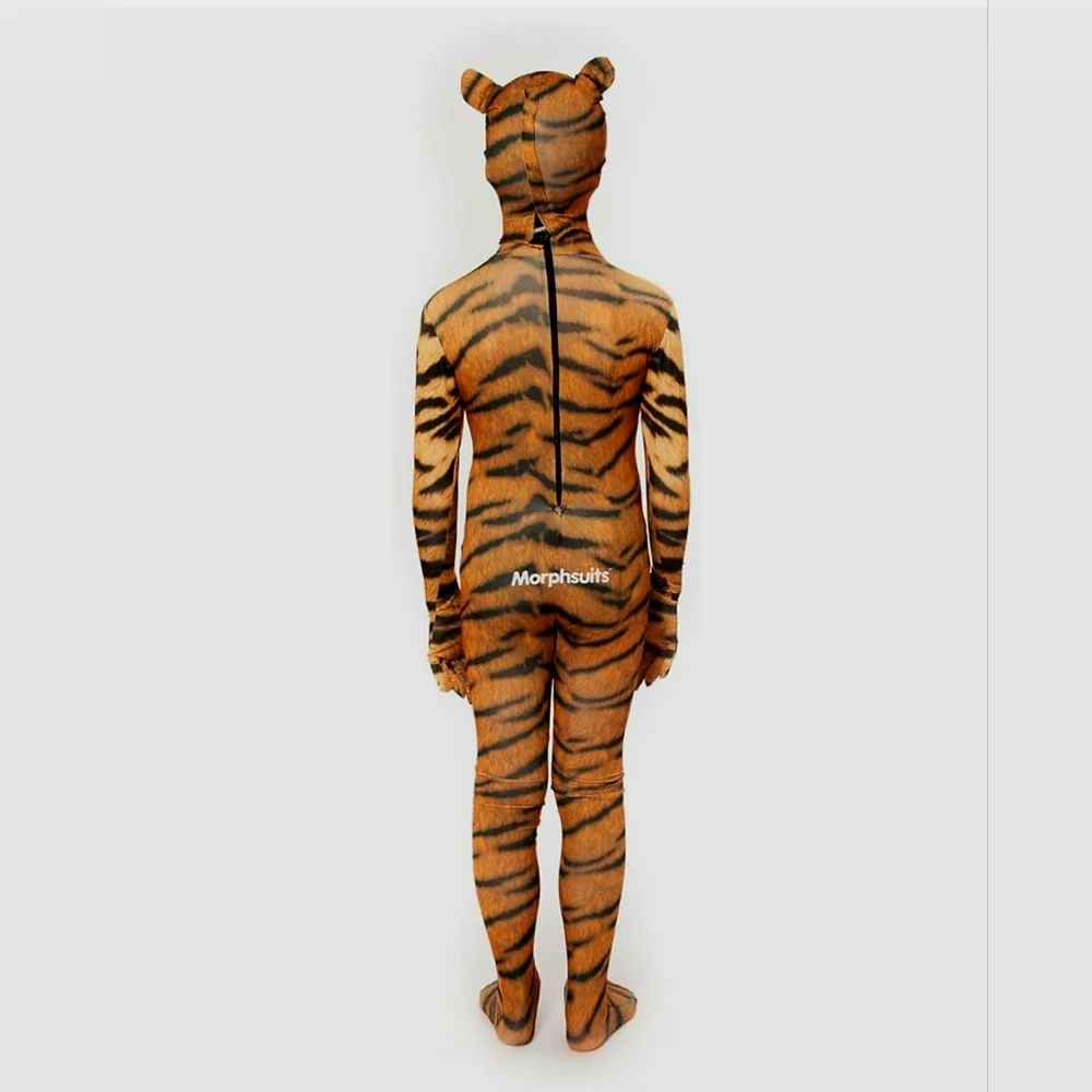 NEW Morphsuits Tiger Zip Up One Piece Animal Costume Kids Large Halloween